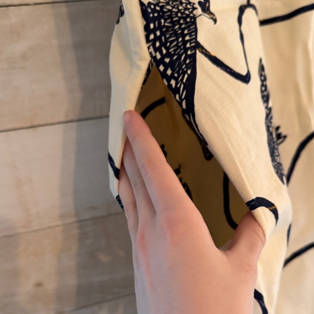 Patagonia Cream Sleeveless Dress with Navy Bird Motif - Picture 6 of 6